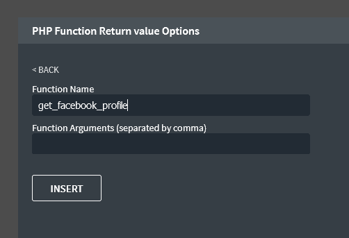 Insert PHP Function Return Value screenshot