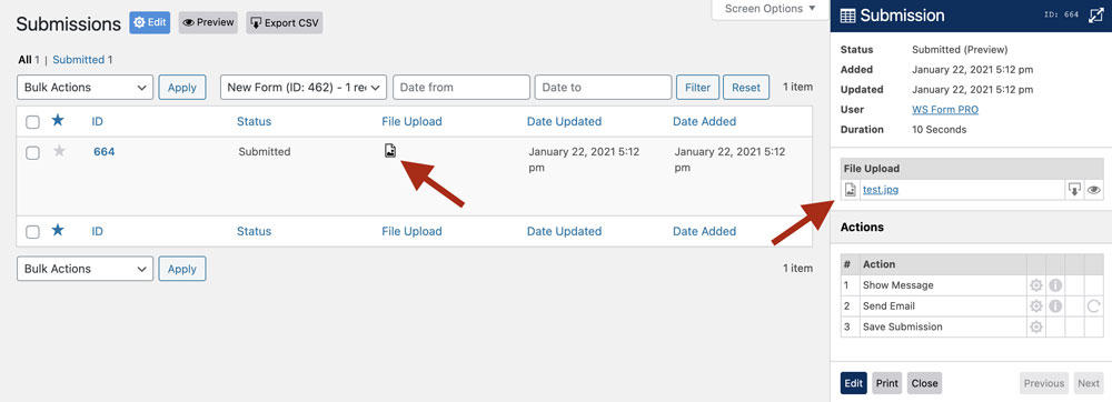 WS Form file storage