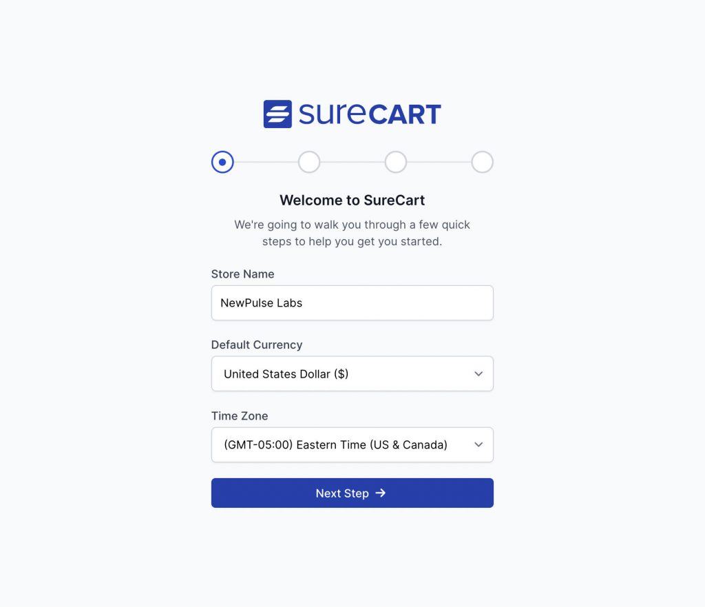 SureCart store details