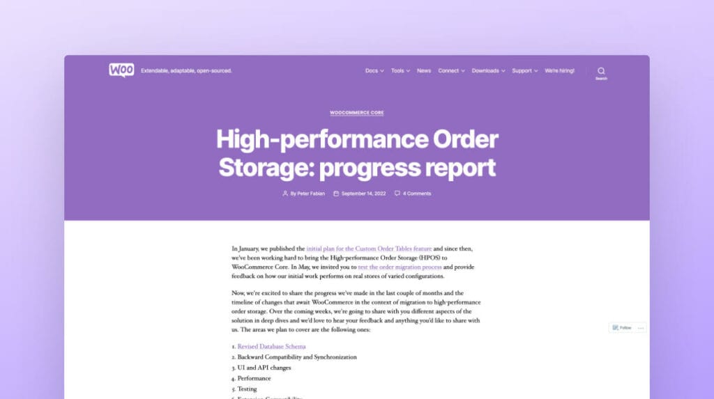 WooCommerce High-performance order storage