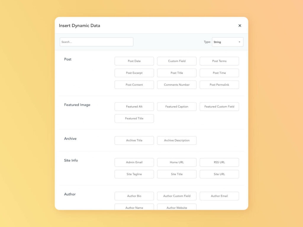 Selecting dynamic data