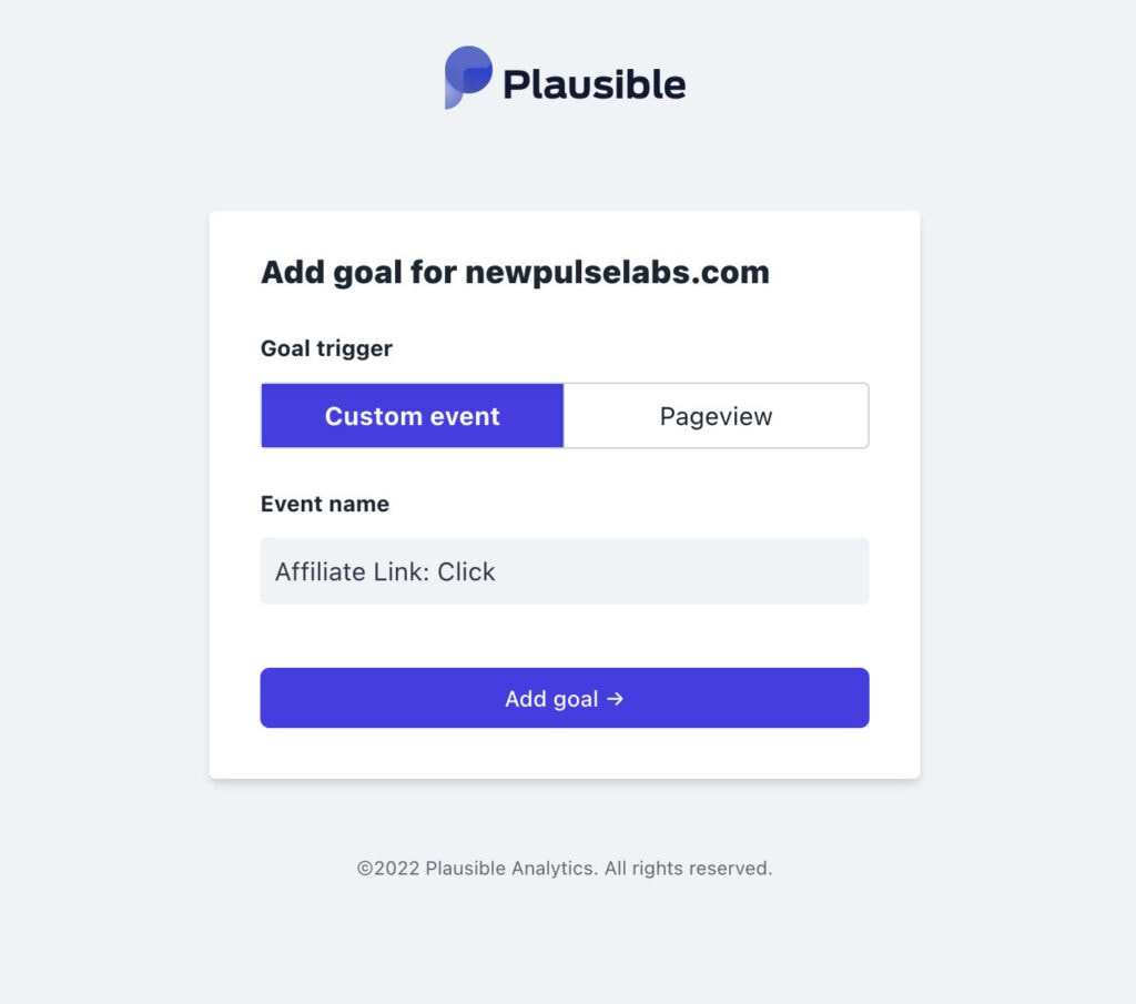Creating a custom event in Plausible