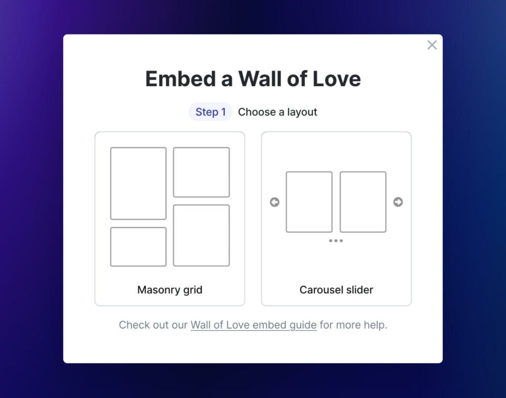 Choosing an embed style