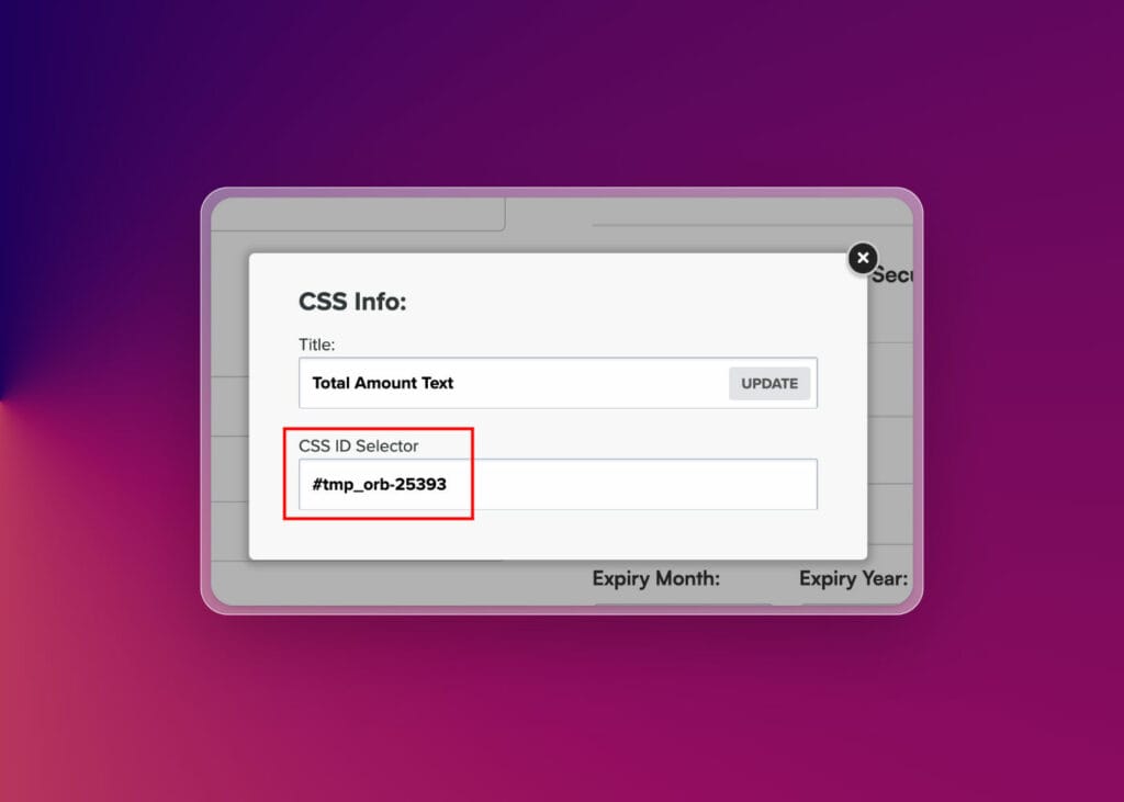 The element's CSS ID